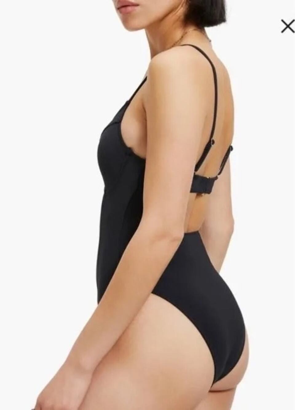 Good American Scuba Show Off One Piece Black Shapewear Swimsuit NWT 2 Medium